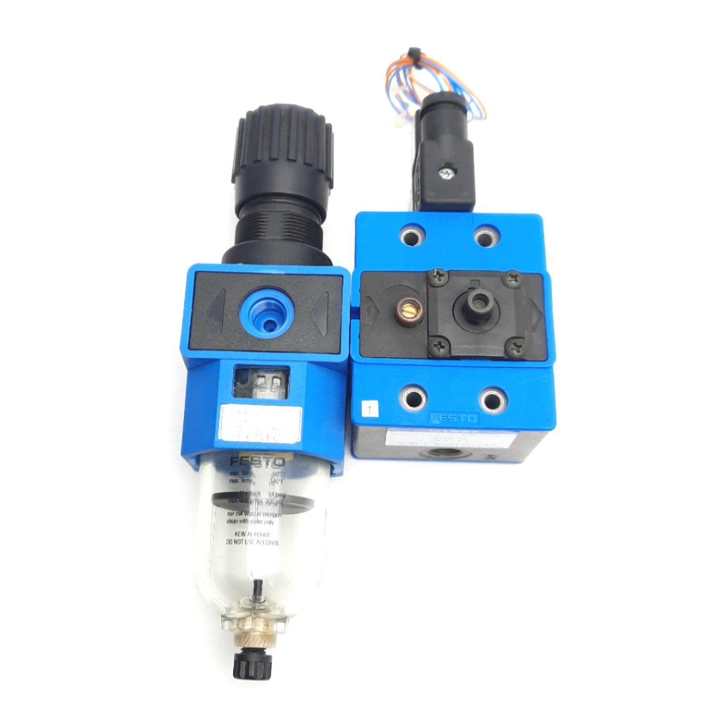 Used Festo MFHE-3-1/4-B 272719 Regulator & Solenoid Assembly, 145psi, 24V DC Coil