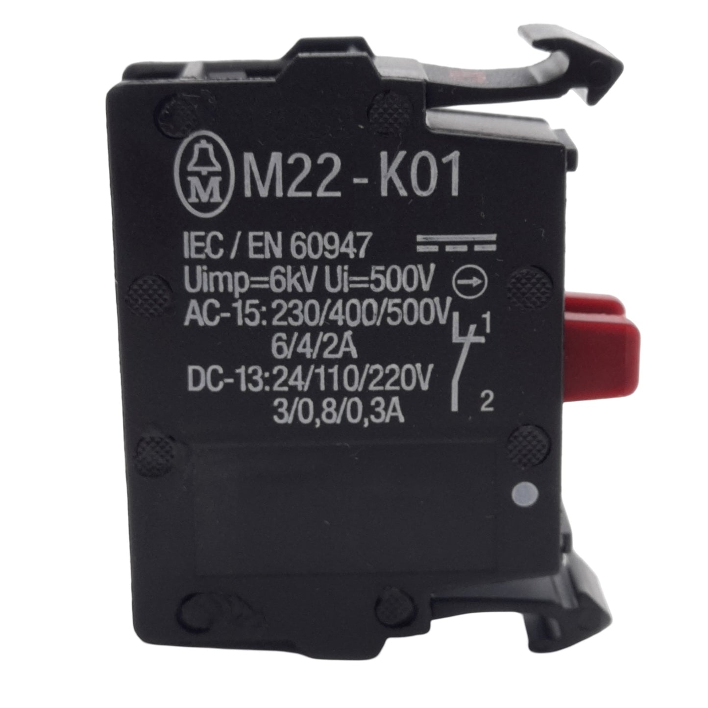 Used Lot of 4 Eaton MK22-K01 Pushbutton Contact Block, SPST NC, 22.5mm, 600VAC/250VDC