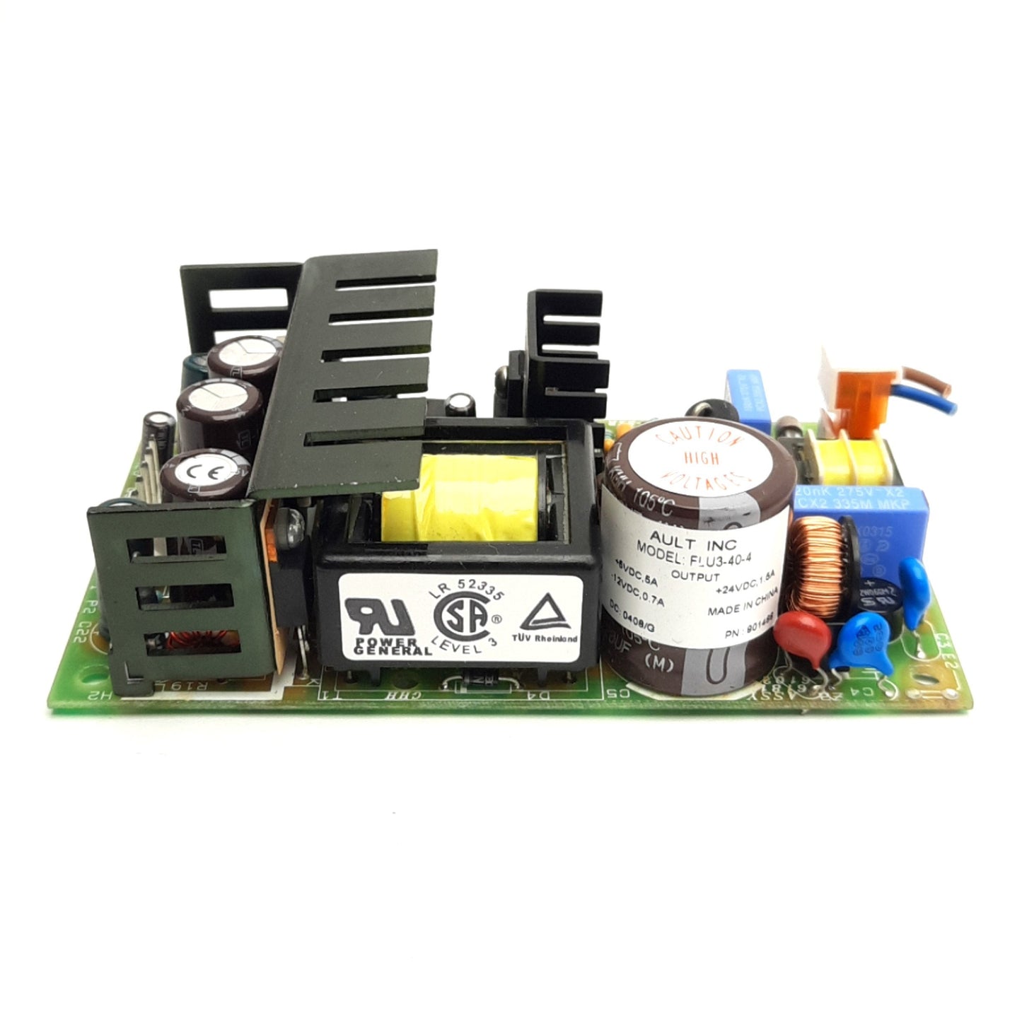 Used Power General FLU3-40-4 FLU2/3-40-SER Power Supply, AC Input, +5V/-12V/24VDC 40W