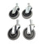 Used Lot of 4 Jarvis Swivel Ball Bearing 4" x 1" Casters Stem Mount Grip Ring Wheels