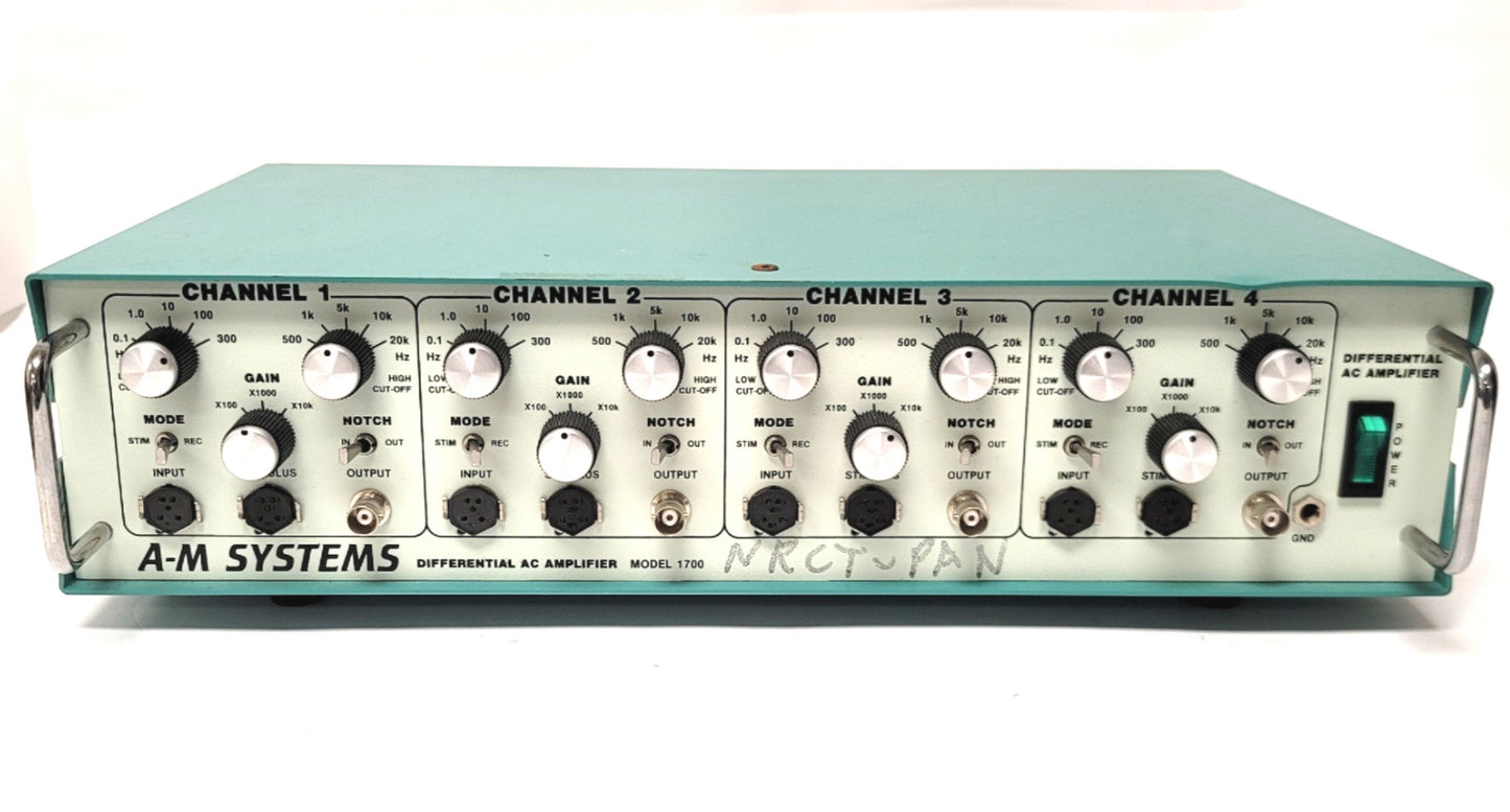 Used A-M Systems Model 1700 Differential AC Amplifier x100, x1000, x10k, 120VAC