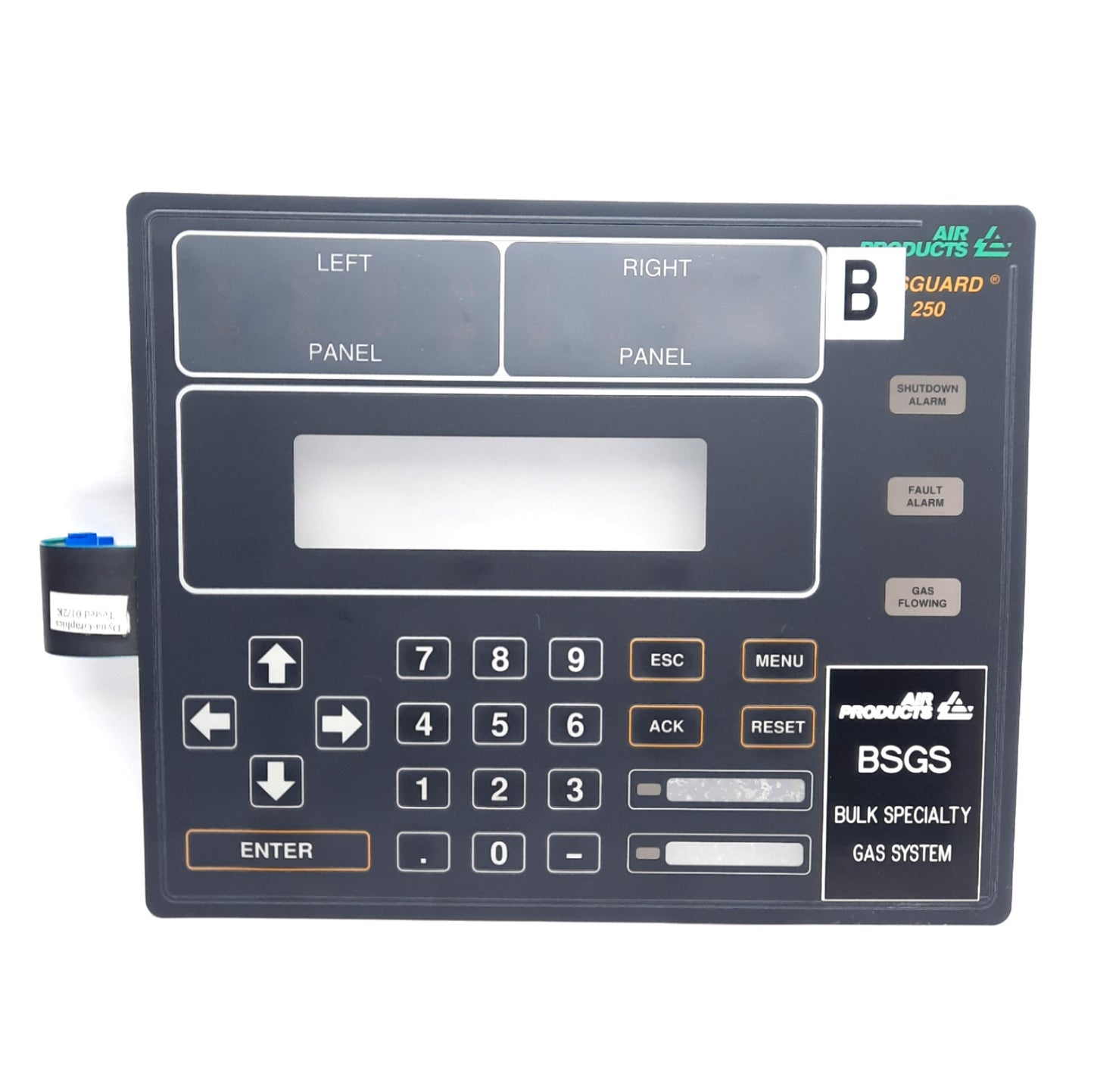 Used Air Products GasGuard 250 Gas System Front Panel Sticker / Control Pad