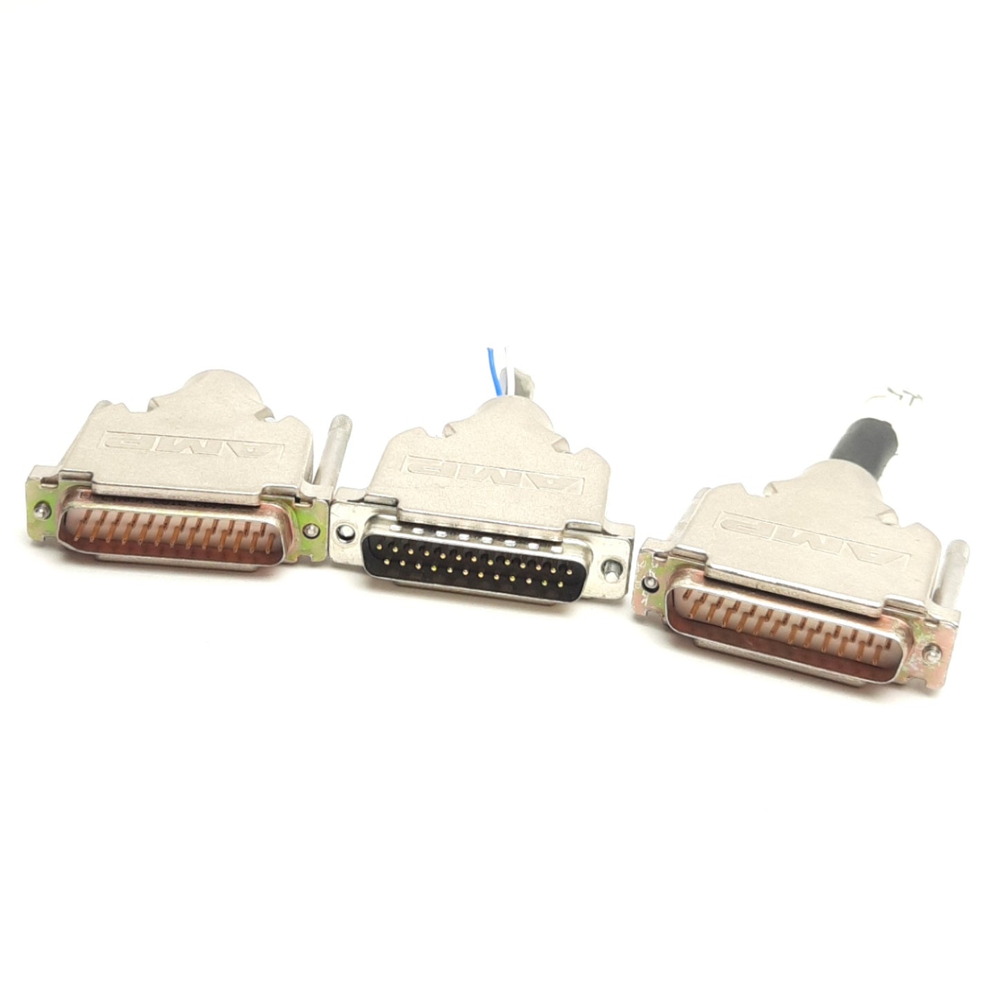 Used Lot of 3 TE Connectivity AMP DB25M D-Sub Solder Contact Connector, 25-Pin Male