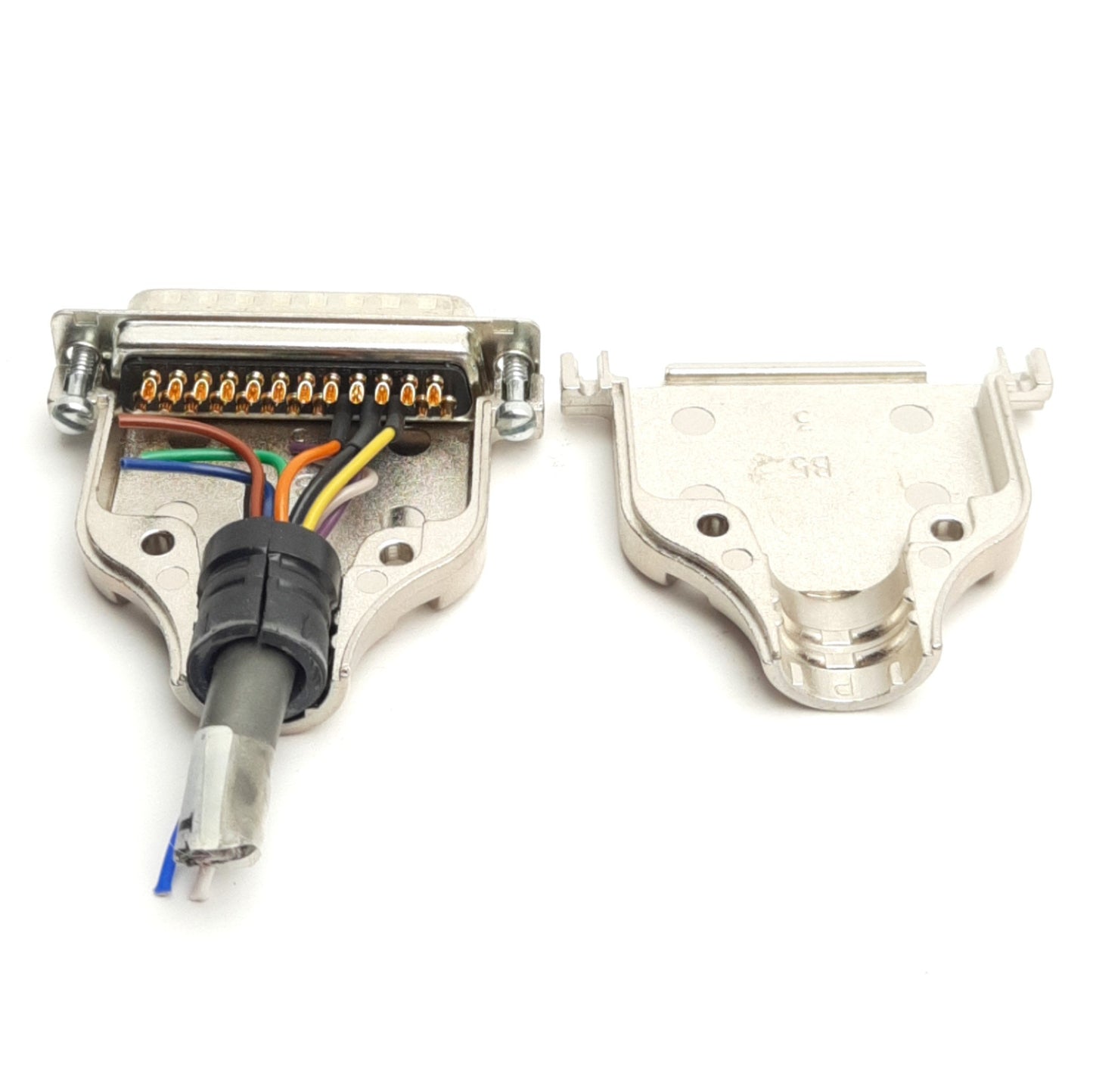 Used Lot of 3 TE Connectivity AMP DB25M D-Sub Solder Contact Connector, 25-Pin Male