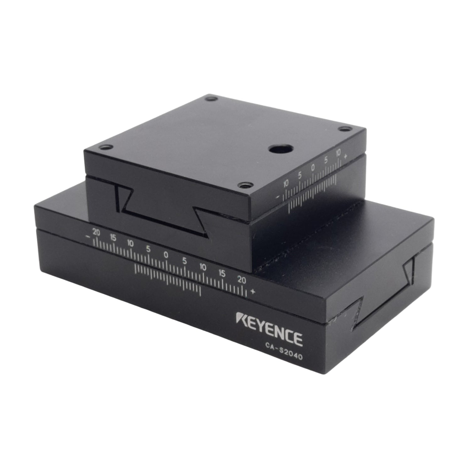 Used Keyence CA-S2040 XY Stage For Camera, ±10mm Short, ±20mm Long, 0.1mm Scale