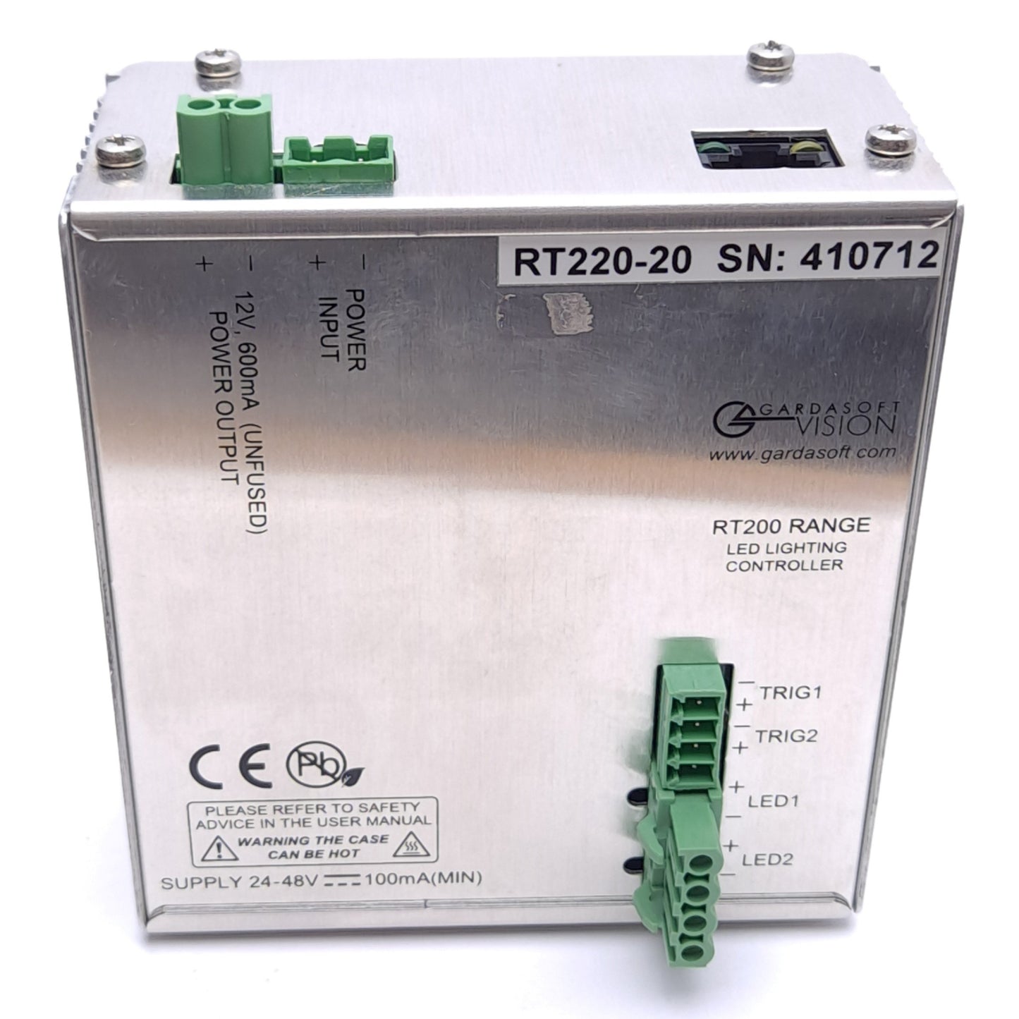 Used Gardasoft RT220-20 LED Lighting Controller, 2-Channel, 24-48VDC Supply