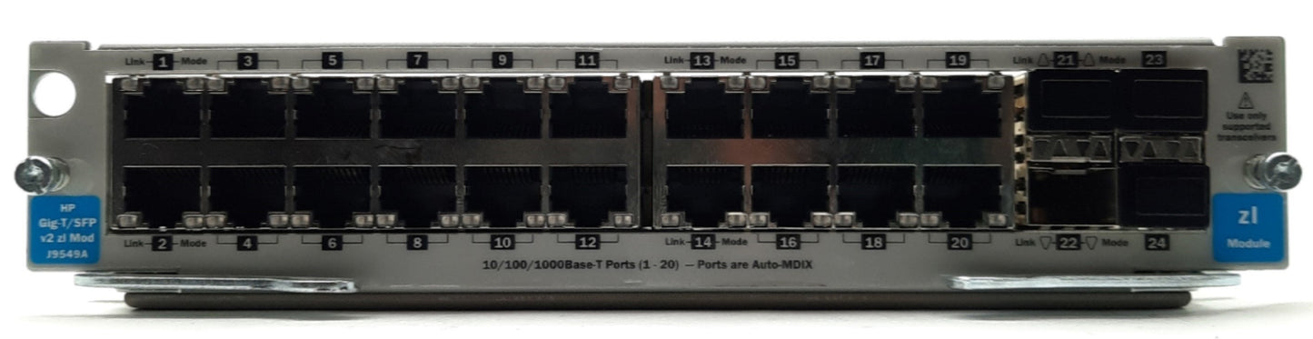 Used HP J9549A Network Switch Module 20x GigE 4x SFP for 5400 zl & 8200 zl