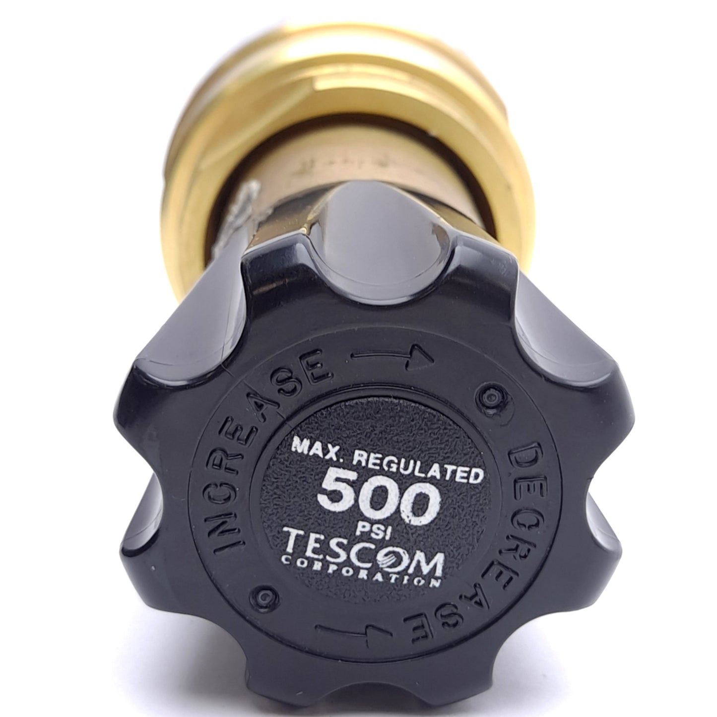 Used Tescom 26-1613-24-008 Regulator, 5000psig In, 500psig Out, Brass, 1/4in NPT