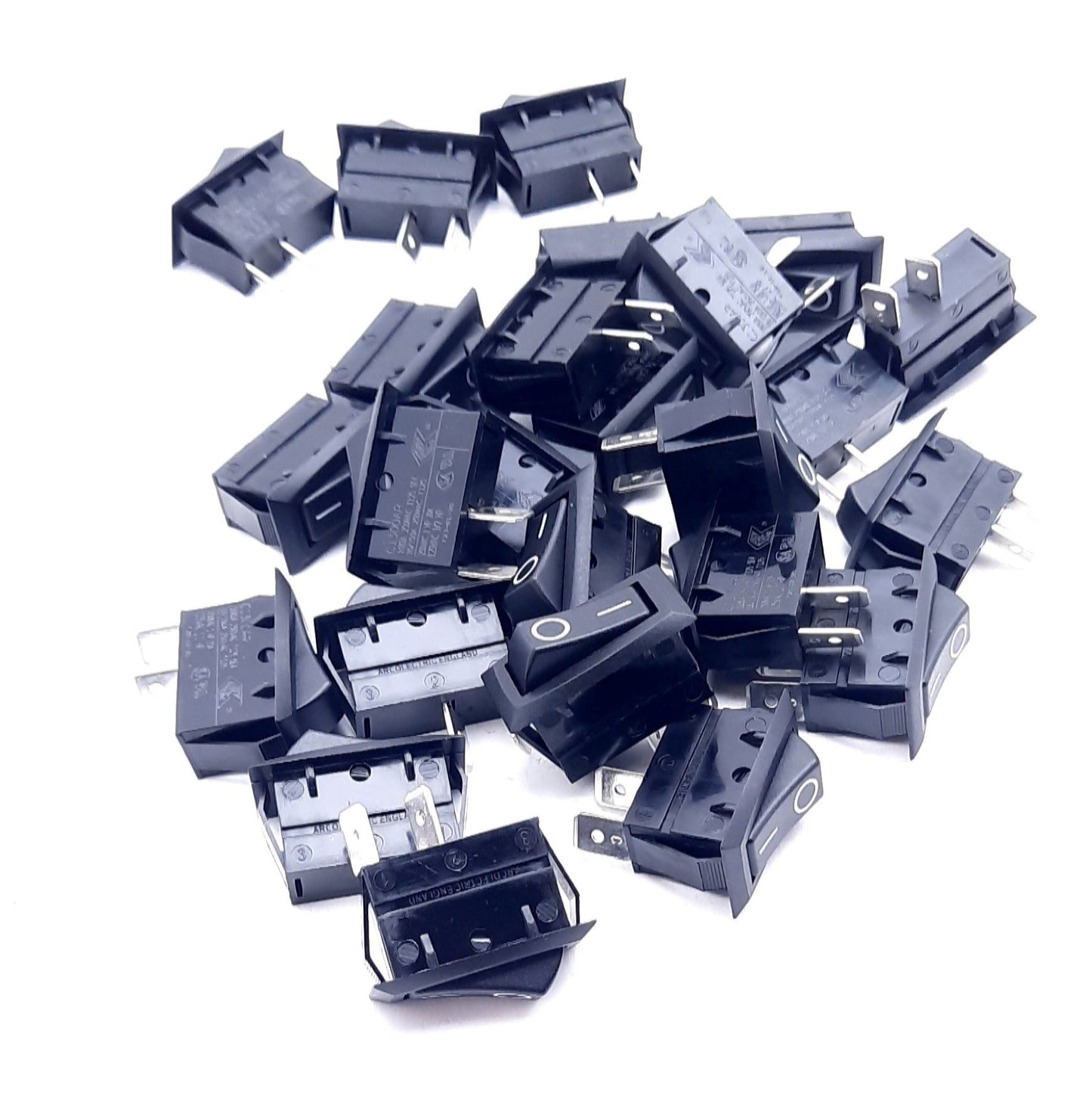 New – Open box Lot of 25 Bulgin C1300AR Rocker Switch On Off SPST 250VAC 20A 24VDC