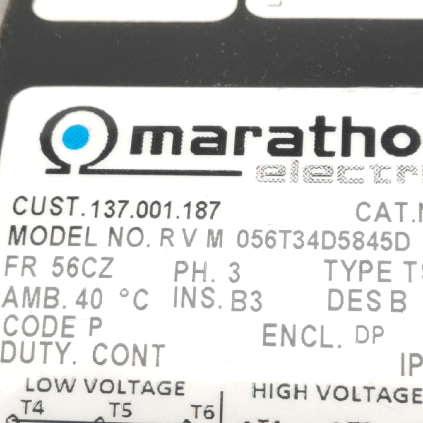 Used Marathon 056T34D5845D Jet Pump, 3PH 208-230/460VAC, 1/2HP, 1 & 1-1/4in NPT Ports