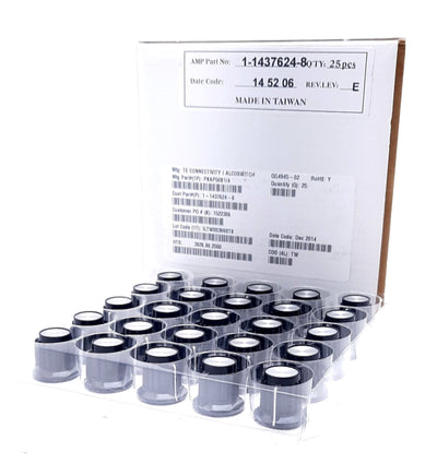 New Lot of 25 TE Connectivity Alcoswitch PKAP50B1/4 Ribbed Knob 0.25", 0.693",0.787"