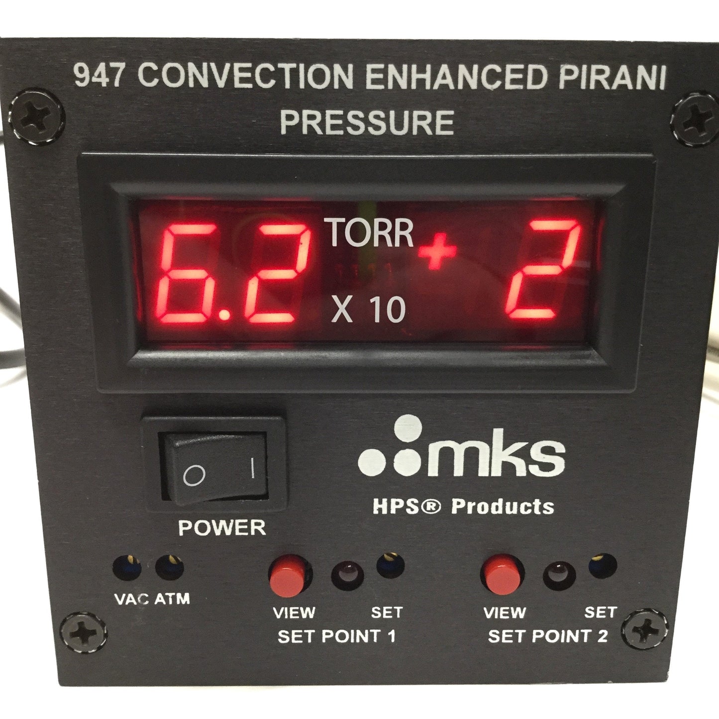 Used MKS 947-A-120-TR Convection Enhanced Pirani Vacuum Sensor Controller 90-130VAC
