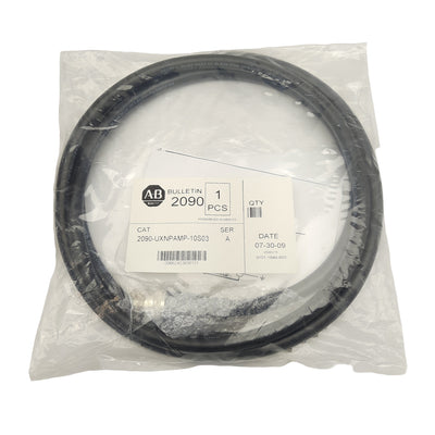 Used Allen Bradley 2090-UXNPAMP-10S03 Motor Power Cable, 4-Pin Bayonet, 600V, 3m Long