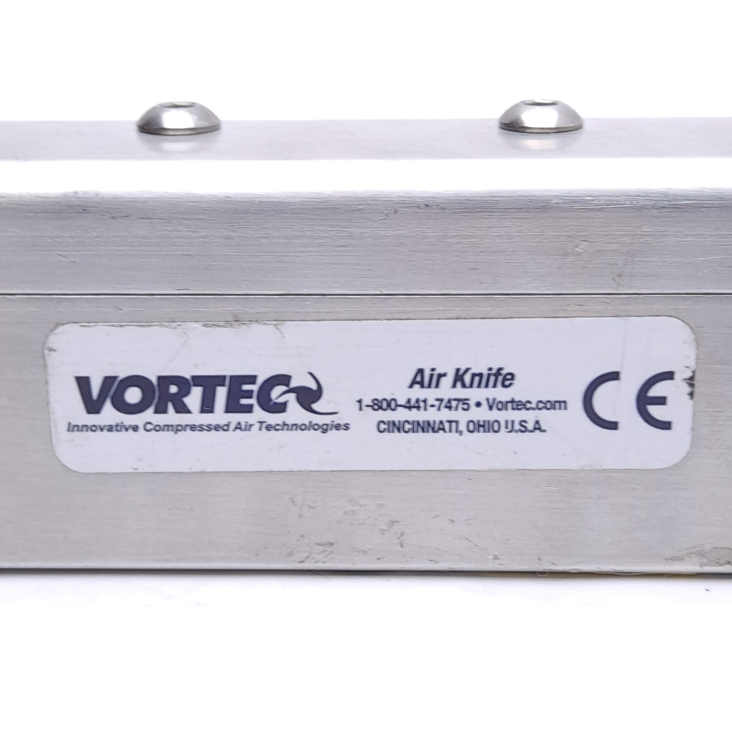 Used Vortec 921-12 Air Knife, Aluminum, 12in Length, 1/4in NPT, 64 scfm @ 100psig