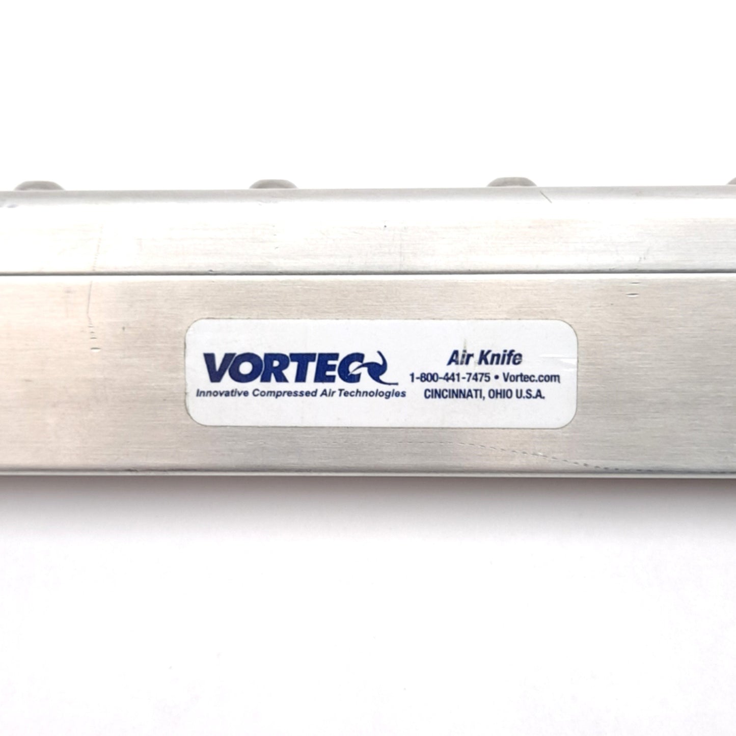 Used Vortec 921-18 Air Knife, Aluminum, 18in Length, 1/4in NPT, 95 scfm @ 100psig