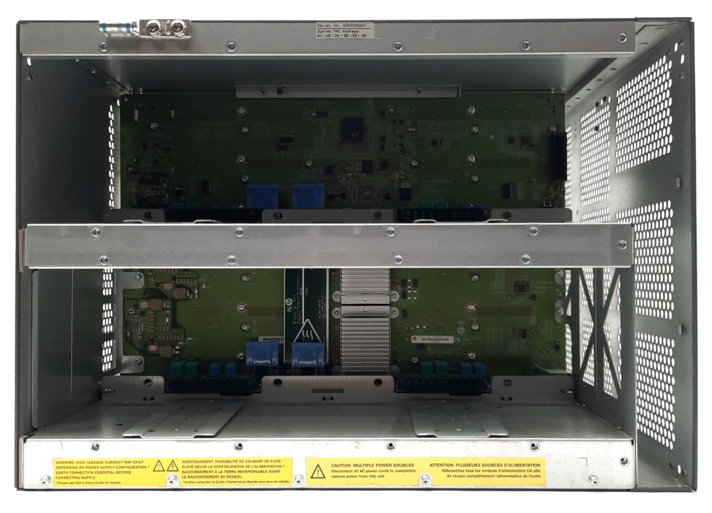 Used HP J9851A 5412R zl2 Network Switch Chassis/Backplane, 12x Modules, 7U