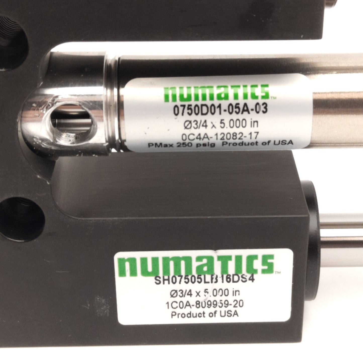 Used Numatics SH07505LB16DS4 Linear Slide 3/4in Bore, 5in Stroke, 250Psig Max