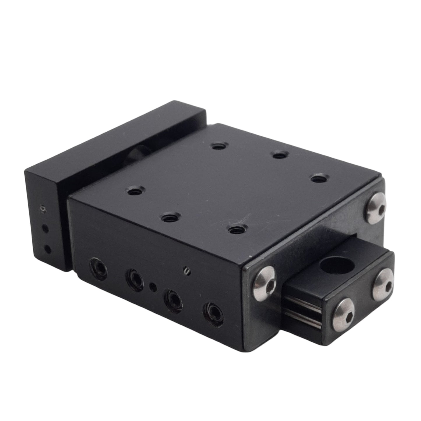 Used Del-Tron 450 Linear Positioning Stage 1/2in Travel, 1.75 x 1.75in Table, 6-32UNF