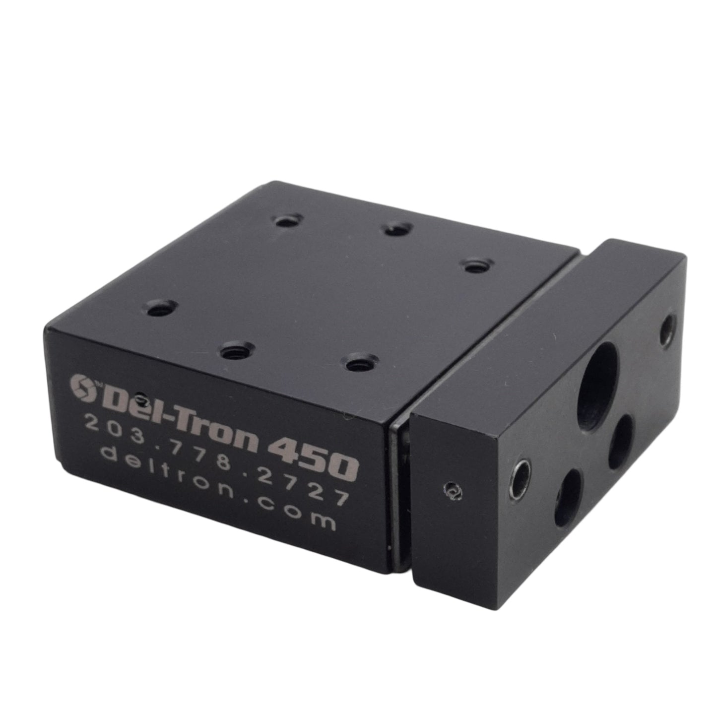 Used Del-Tron 450 Linear Positioning Stage 1/2in Travel, 1.75 x 1.75in Table, 6-32UNF