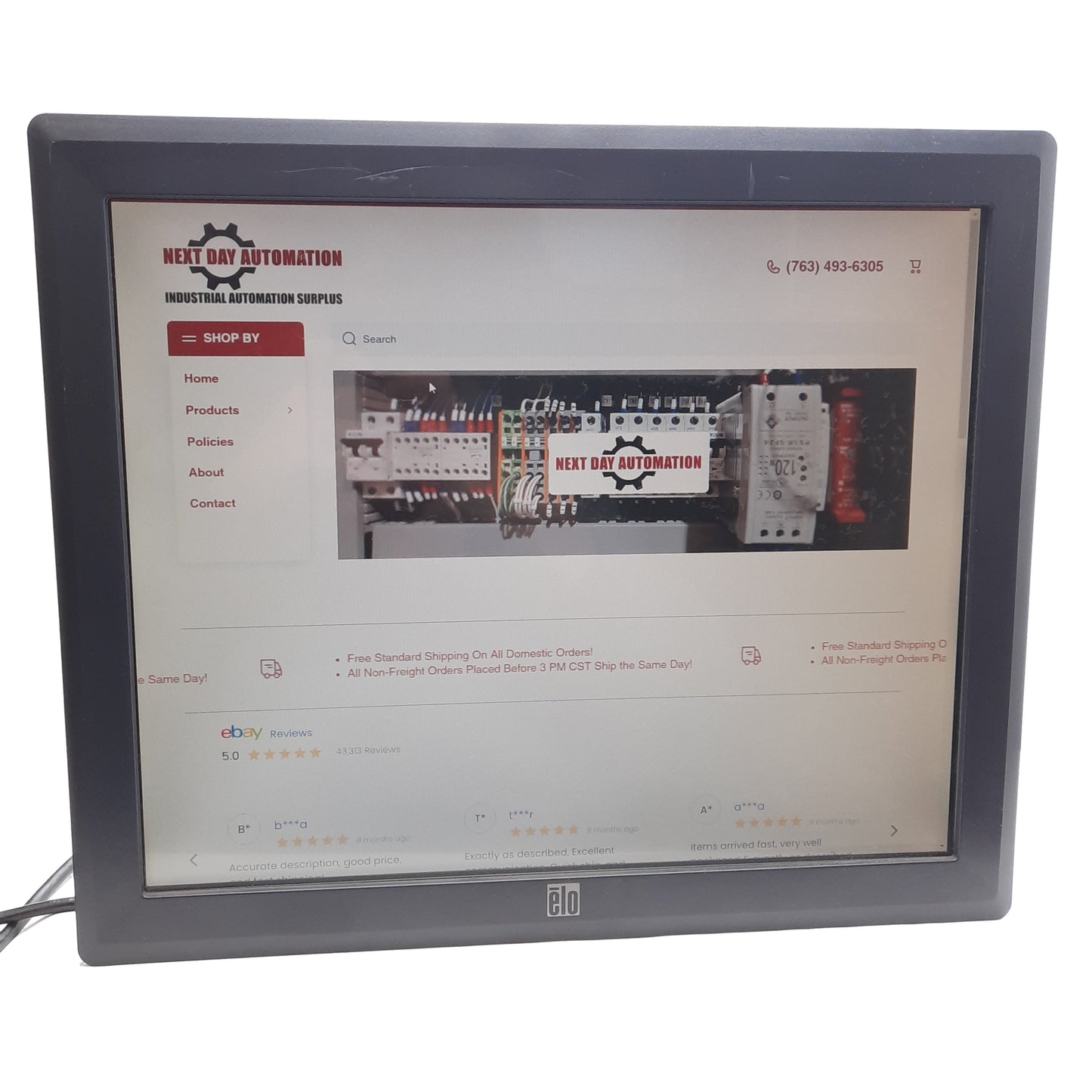 Used Elo ET1729L-8UWA-1-GY-G Touchscreen Monitor, 17in TFT LCD, 1280x1024, 100-240VAC