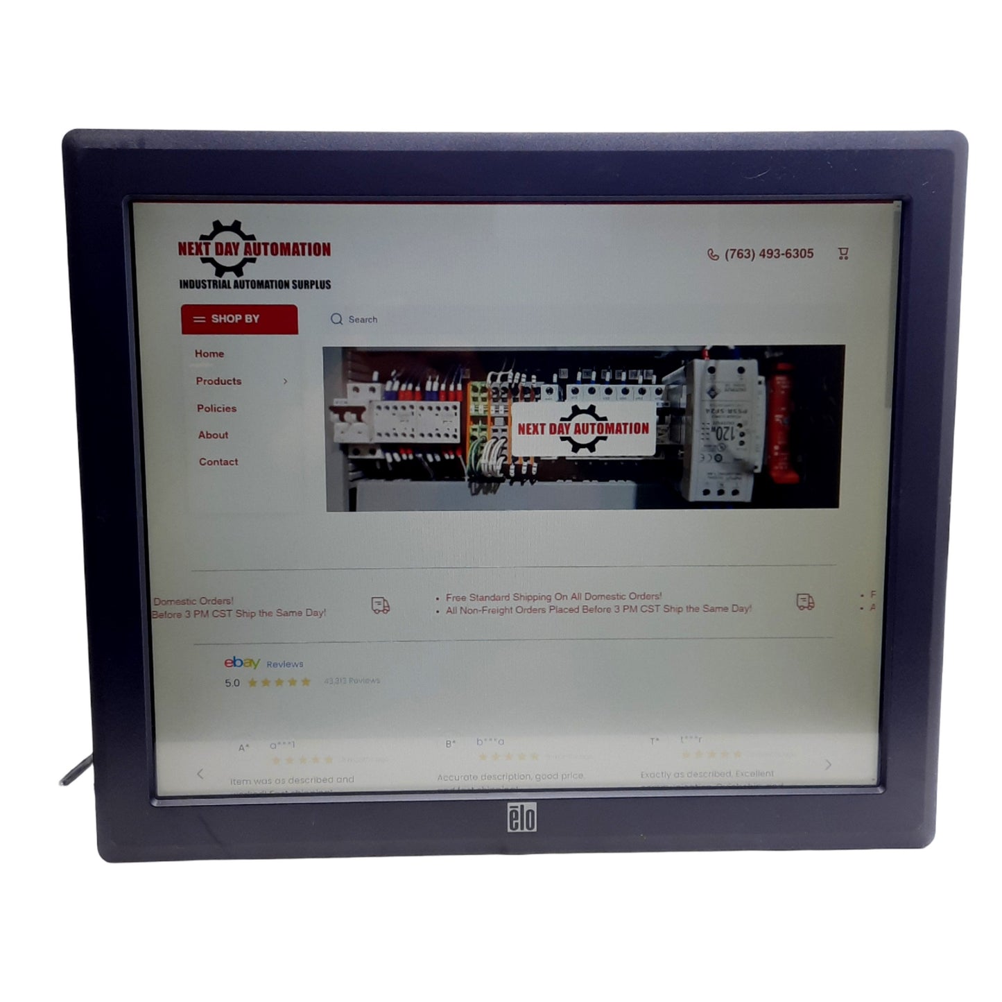 Used Elo ET1729L-AUWA-1-GY-G Touchscreen Monitor, 17in TFT LCD, 1280x1024, 100-240VAC
