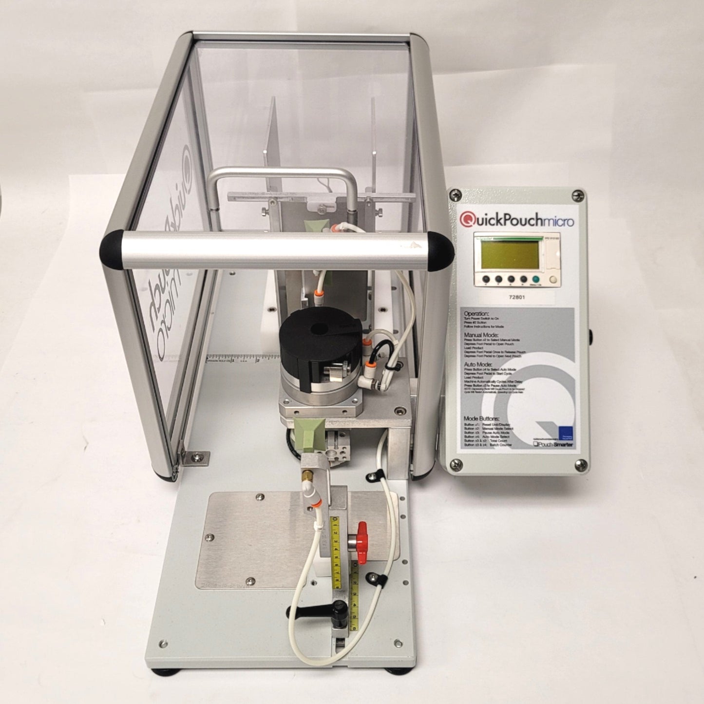 Used QuickPouch Micro Semi-Automated Desktop Pouch Opener 2.5-6"W x 4-8"H Pouches