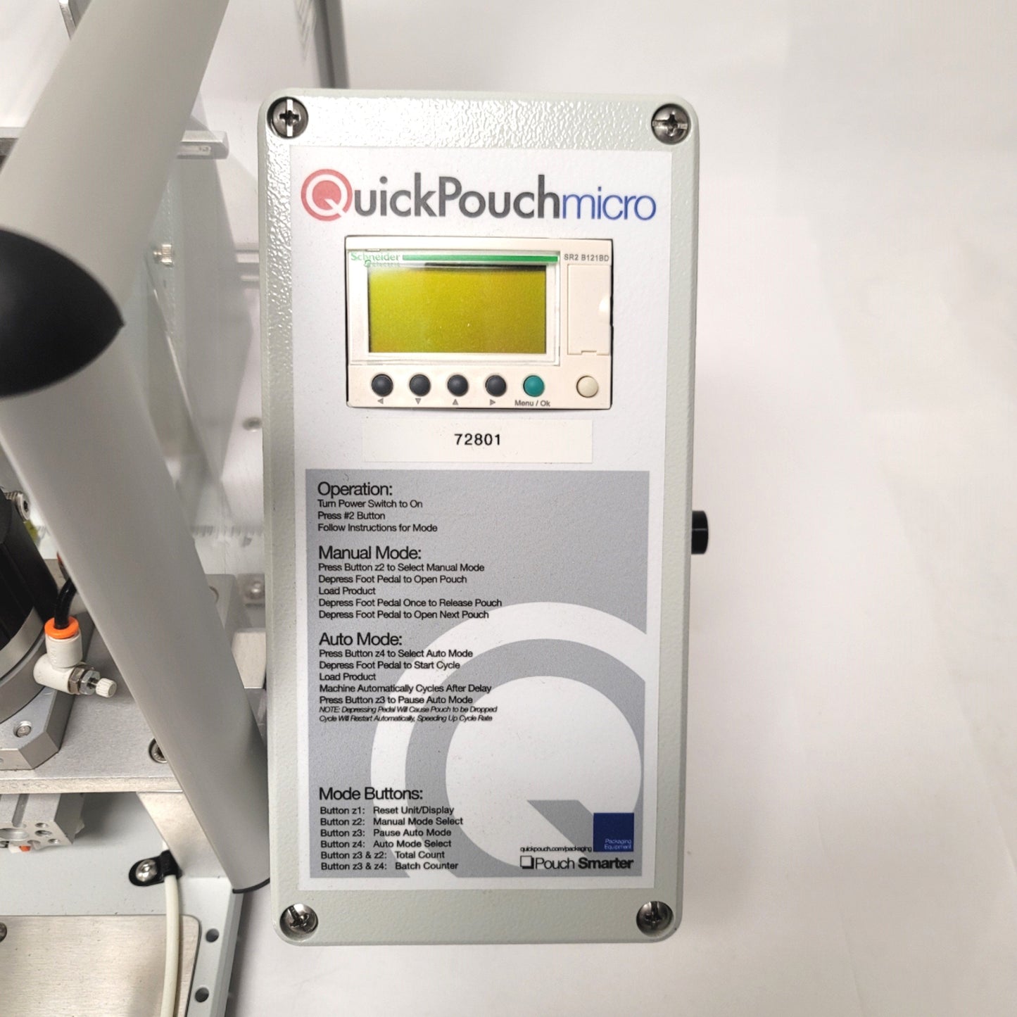 Used QuickPouch Micro Semi-Automated Desktop Pouch Opener 2.5-6"W x 4-8"H Pouches