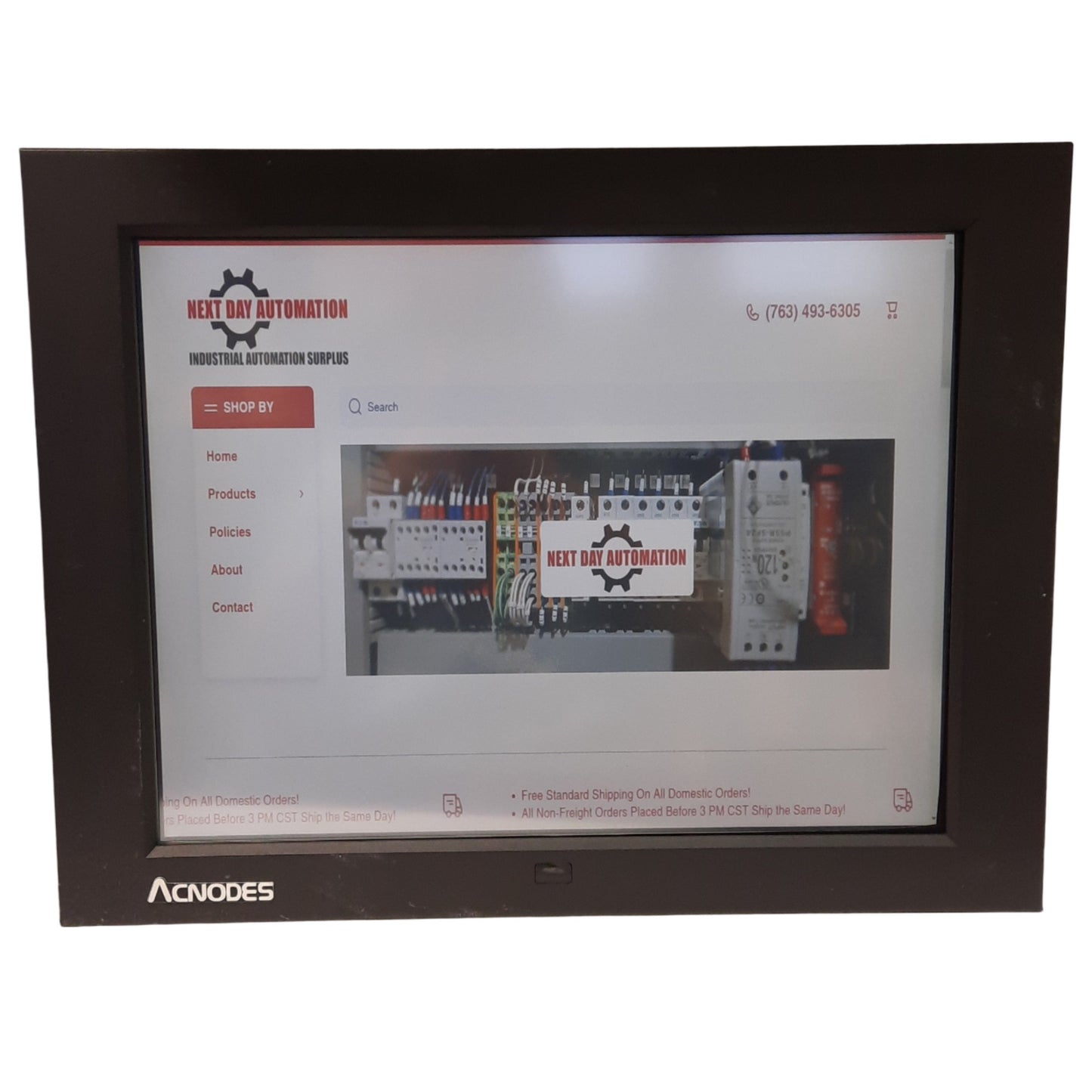 Used Acnodes APM5200 LCD Monitor 20in 1600x1200, VGA+DVI-D, 110/220VAC or 12/24/48VDC
