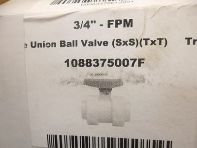 New Georg-Fischer 1088375007F 3/4" FPM Ball Valve w/ Ppro-Seal