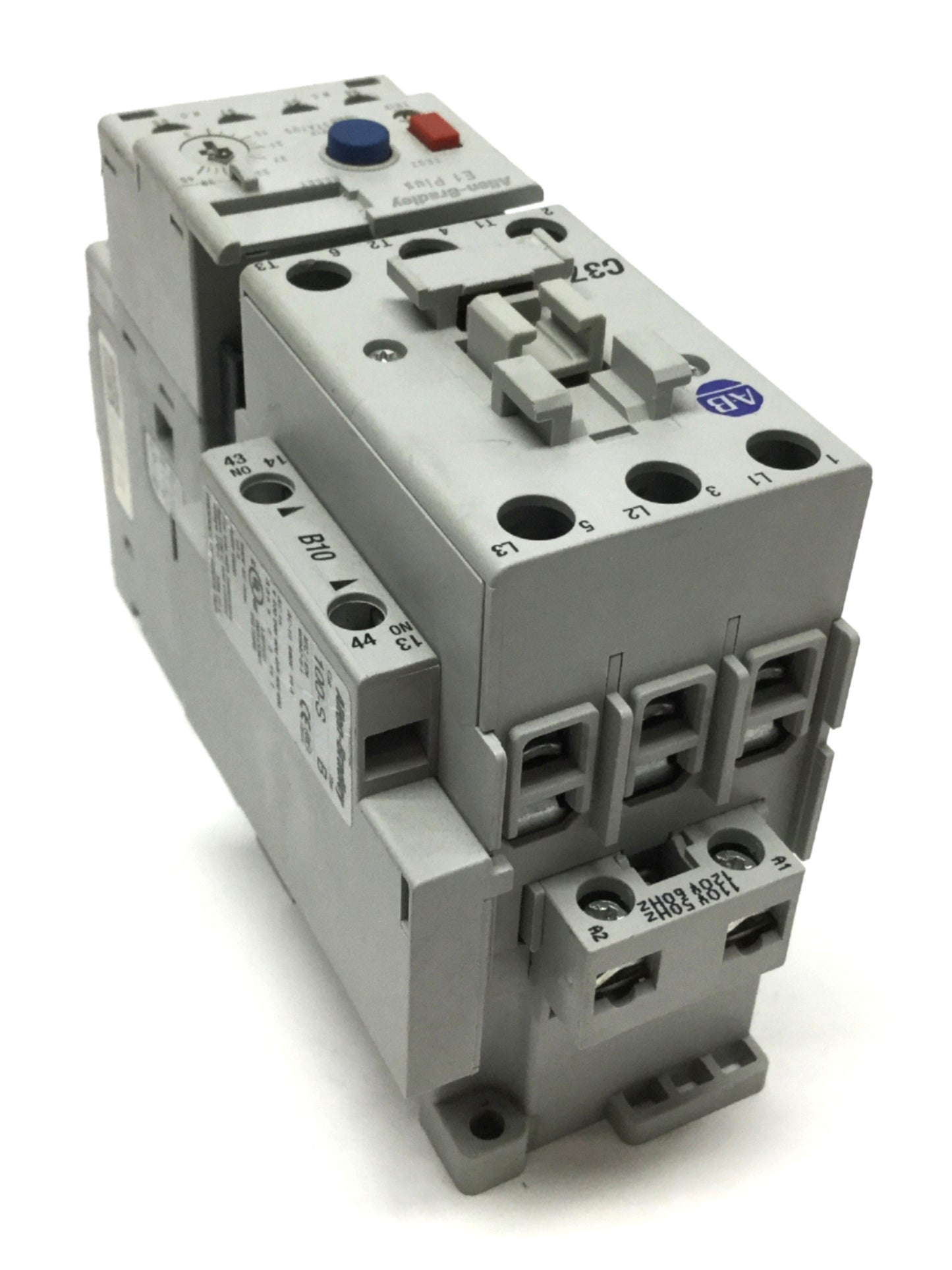 Used Allen Bradley 100-C37D00 / 193-EEFD Motor Starter, 110/120VAC, 3-Pole, 9-45A OL