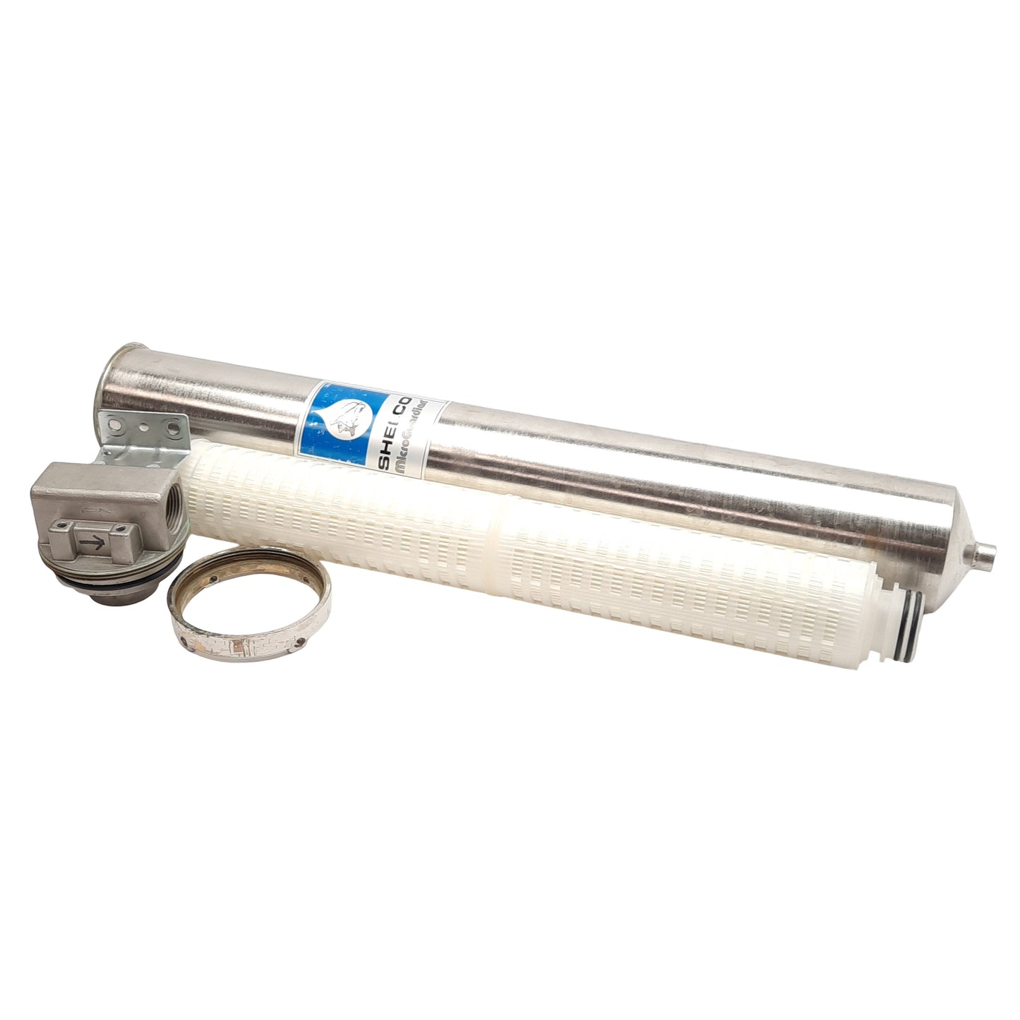 Used Shelco CSF-808-222 Single Cartridge Filter Housing, 300PSIG, 1in NPT, 316L SS