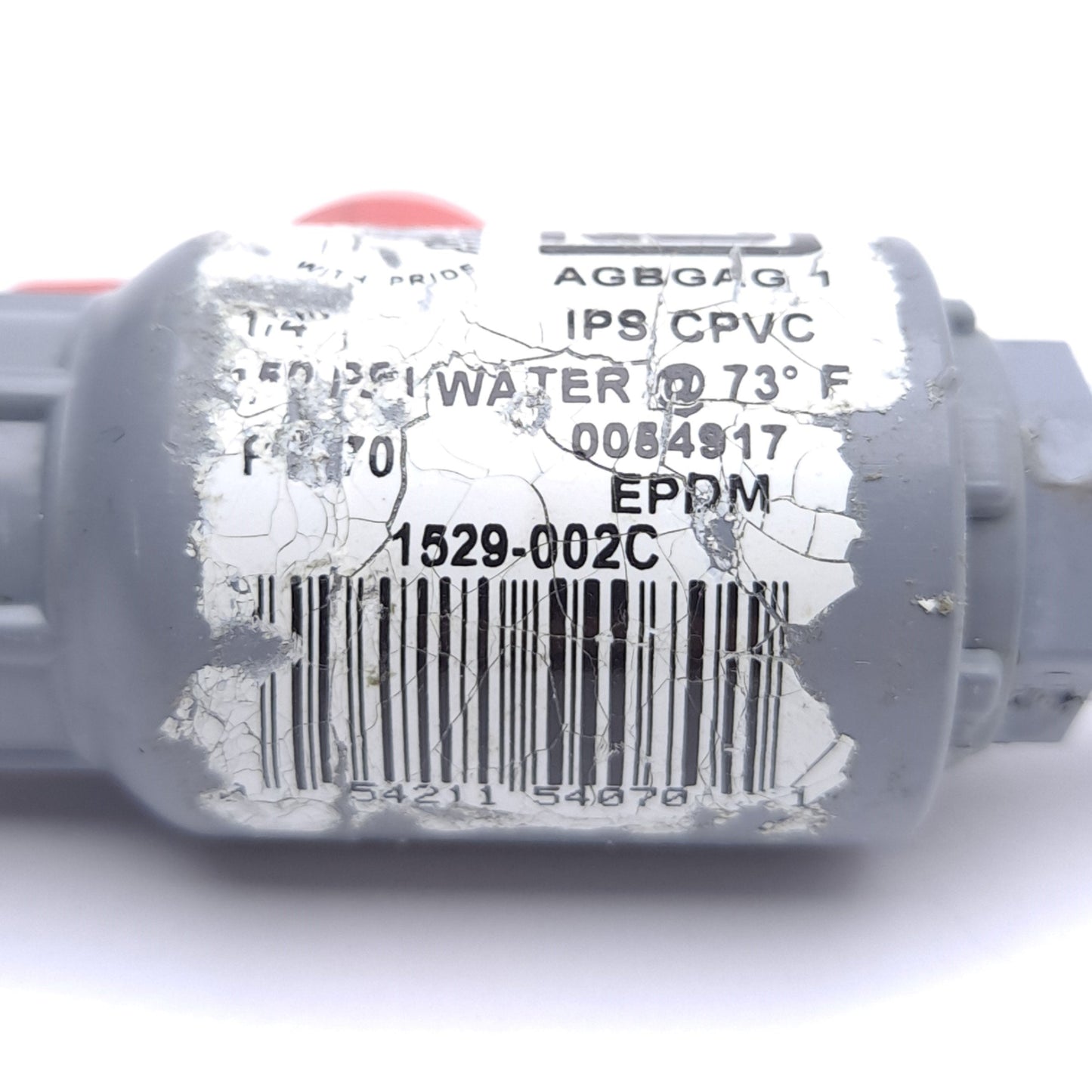 Used Spears 1529-002C Lab Ball Valve, CPVC, 150psi, 1/4in MNPT, 3-7/8in Length