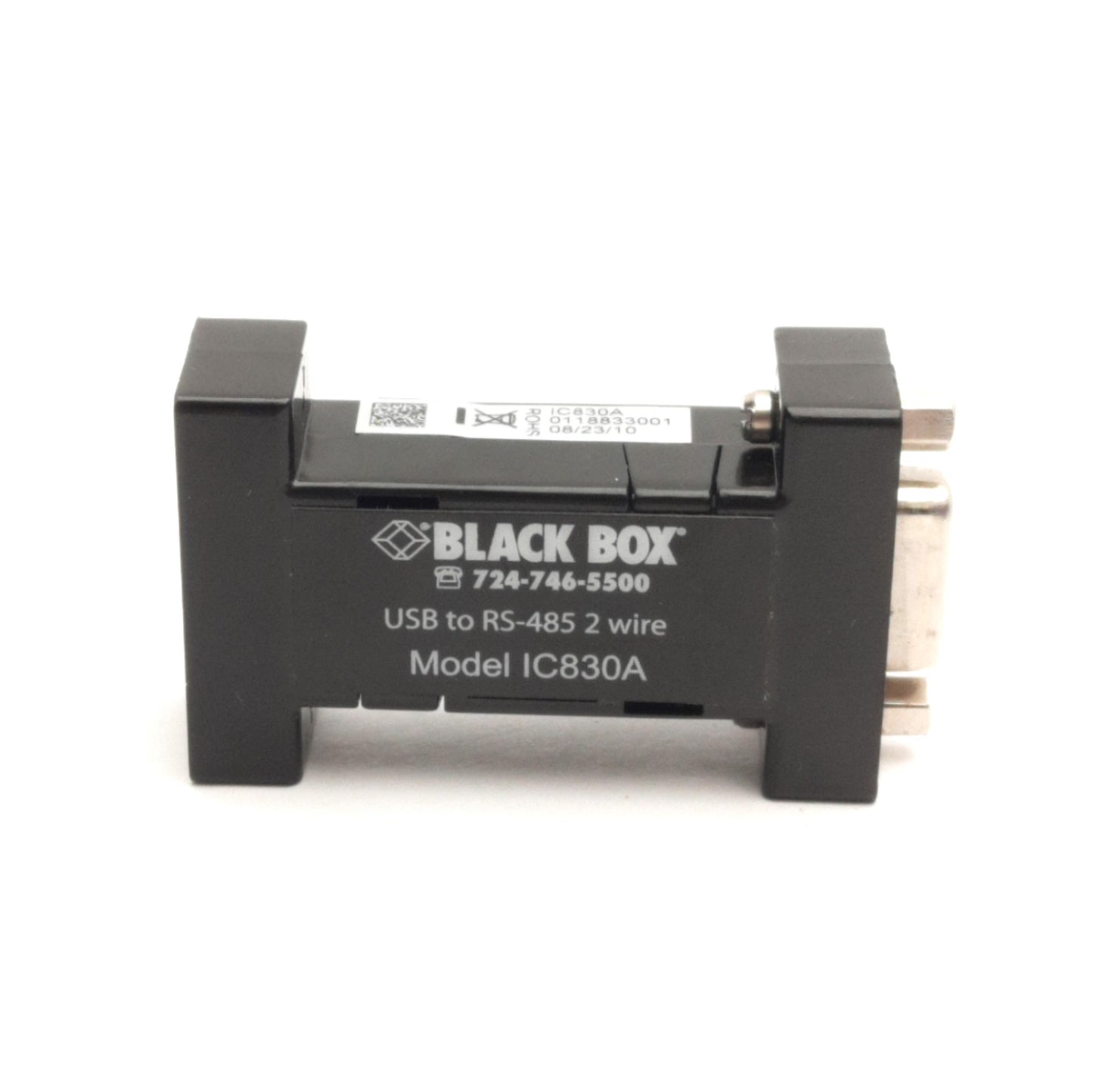 Used Black Box IC830A Mini-Converter (USB to Serial) USB-B to RS-485 2-Wire, DB9-F