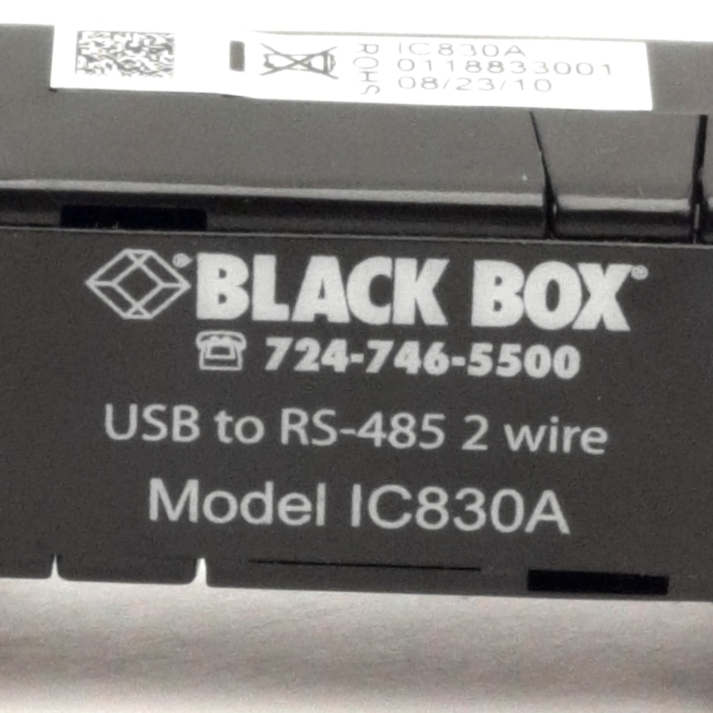 Used Black Box IC830A Mini-Converter (USB to Serial) USB-B to RS-485 2-Wire, DB9-F