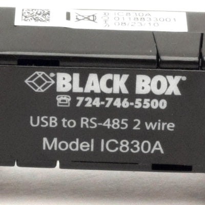 Used Black Box IC830A Mini-Converter (USB to Serial) USB-B to RS-485 2-Wire, DB9-F