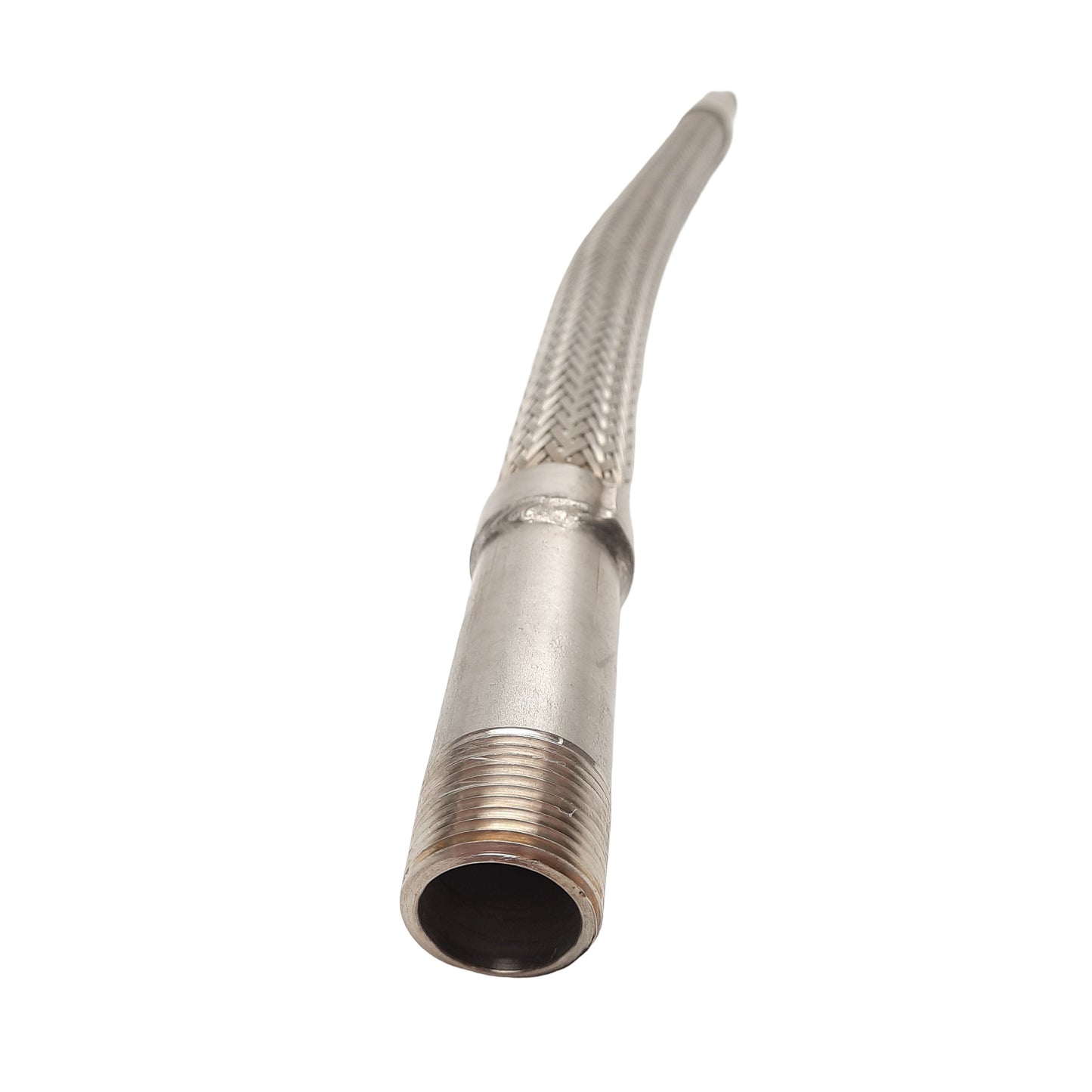 Used Stainless Steel Braided Flexible Hose, 1in NPT Male, ø1.1in OD, 24in Long