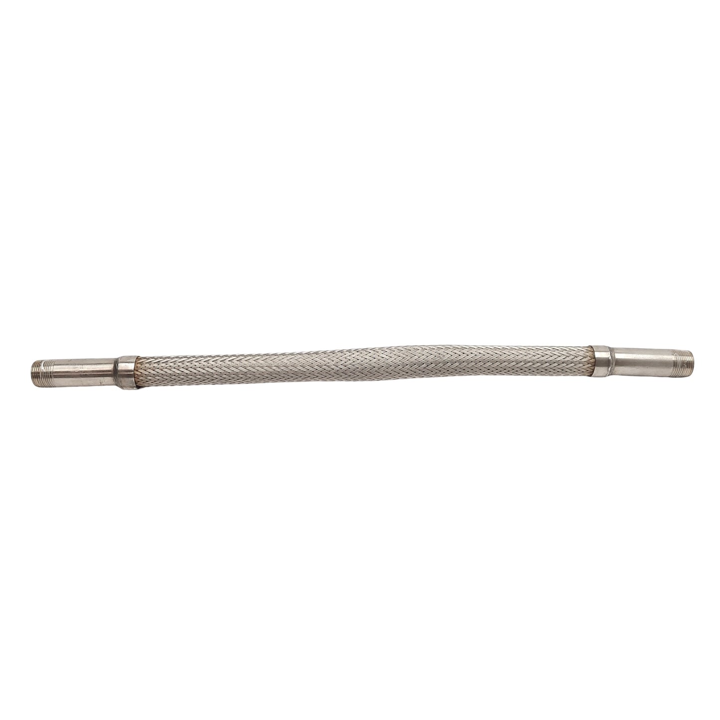 Used Stainless Steel Braided Flexible Hose, 1in NPT Male, ø1.1in OD, 24in Long