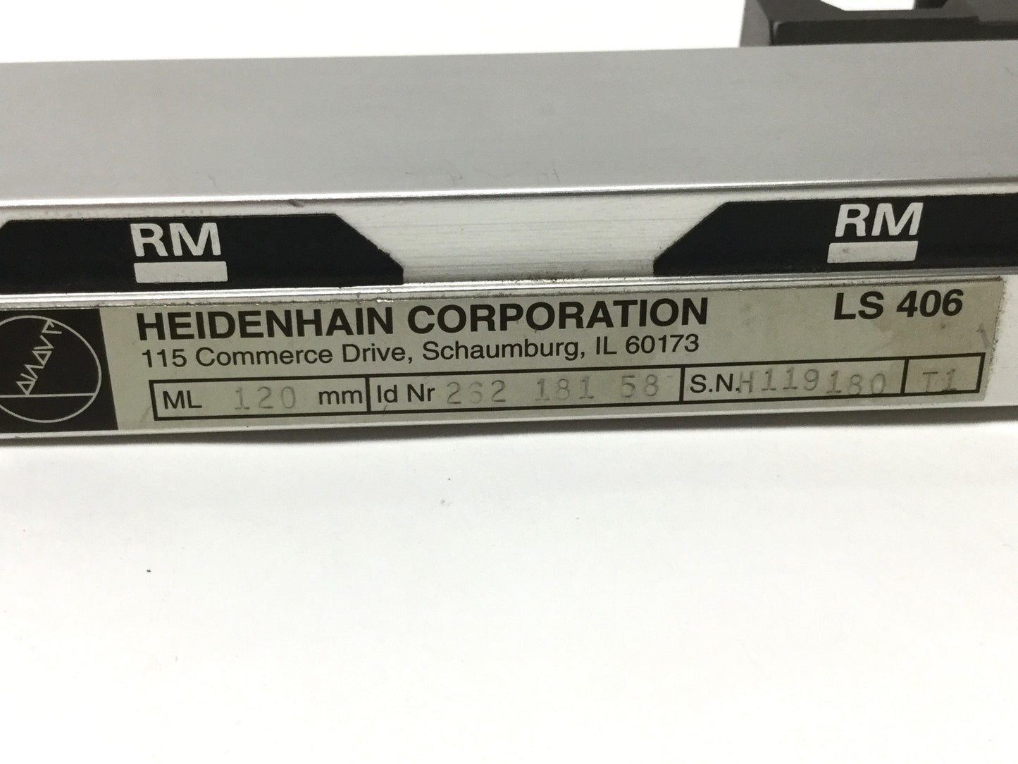 Used Heidenhain LS 406 Incremental Linear Scale Encoder, 120mm Measuring Length, 20µm