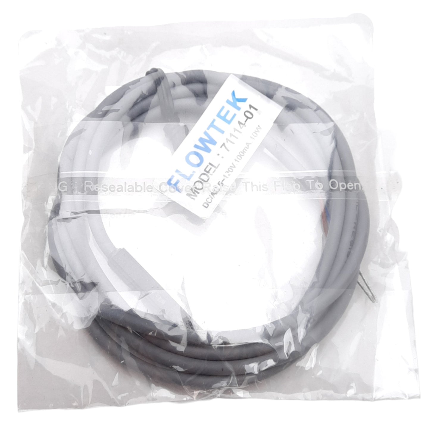 New Flowtek 71114-01 Cylinder Reed Switch, 5-120VAC/DC, 100mA, 10W, SPST NO, 1m Long