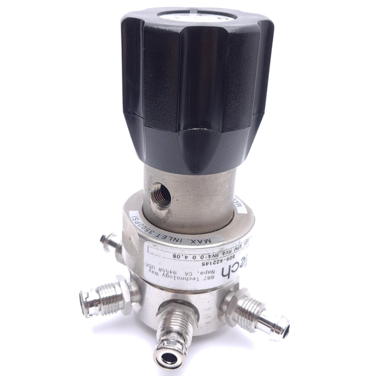 Used APTech AP1010SM 4PW MV4 MV4 0 0 4.08 Tied Diaphragm Regulator, 2-100psig, 4-Port