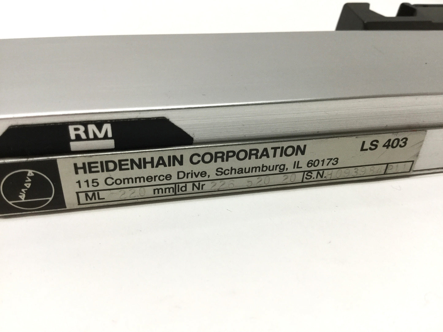 Used Heidenhain LS 403 Incremental Linear Scale Encoder, 220mm Measuring Length, 20µm