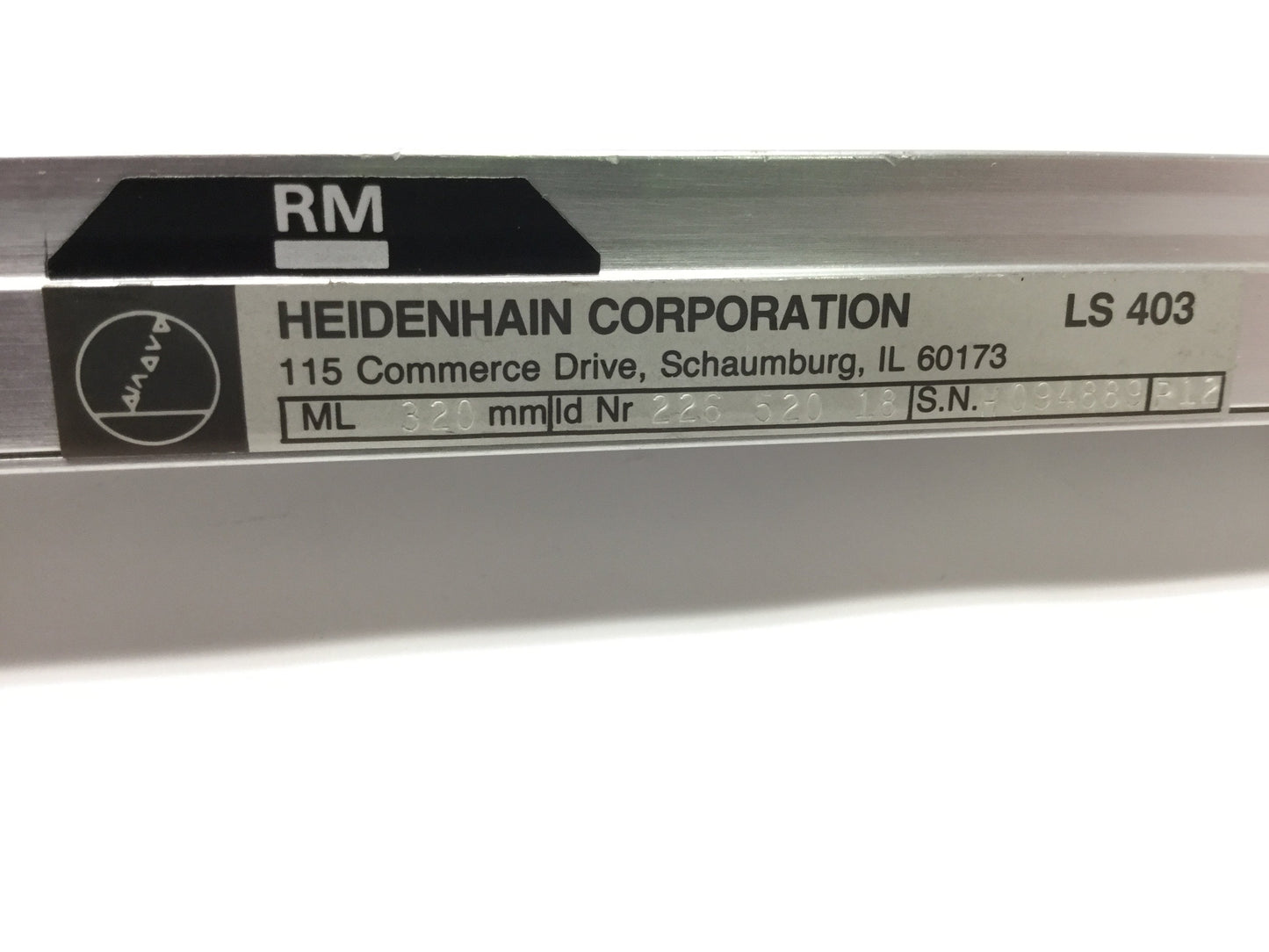 Used Heidenhain LS 403 Incremental Linear Scale Encoder, 320mm Measuring Length, 20µm