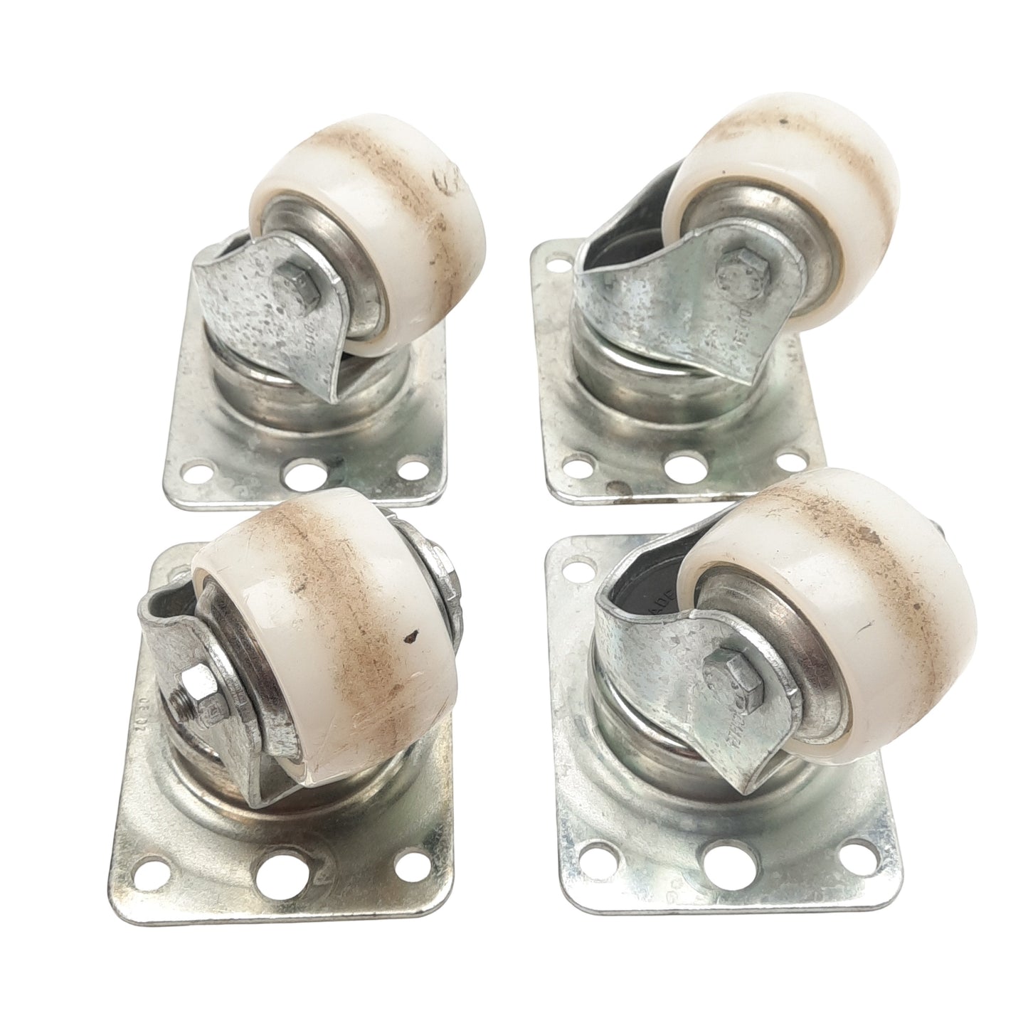 Used Lot of 4 Revvo LSL058NY2LT25 Swivel Caster Wheel, ø2-1/4 x 1-3/8in, 450lb