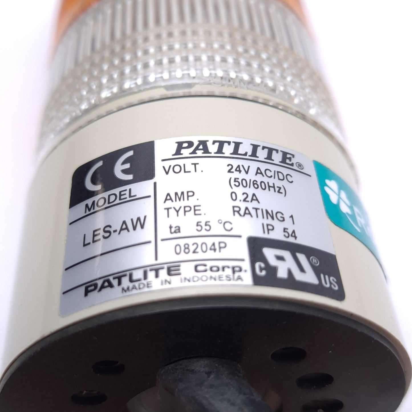 Used Patlite LES-302AW-RYC LED Signal Tower, ø50mm, 24VAC/DC, Red/Amber/Clear