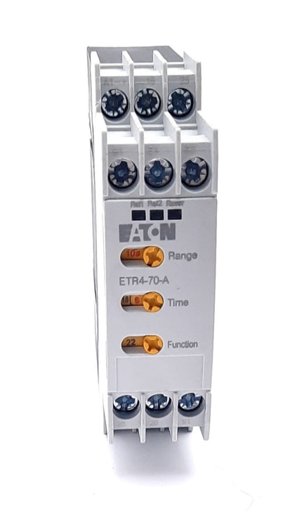 Used Eaton ETR4-70-A Timing Relay Multi Function DPDT 24-240VAC/VDC 3A 0.05S-100H