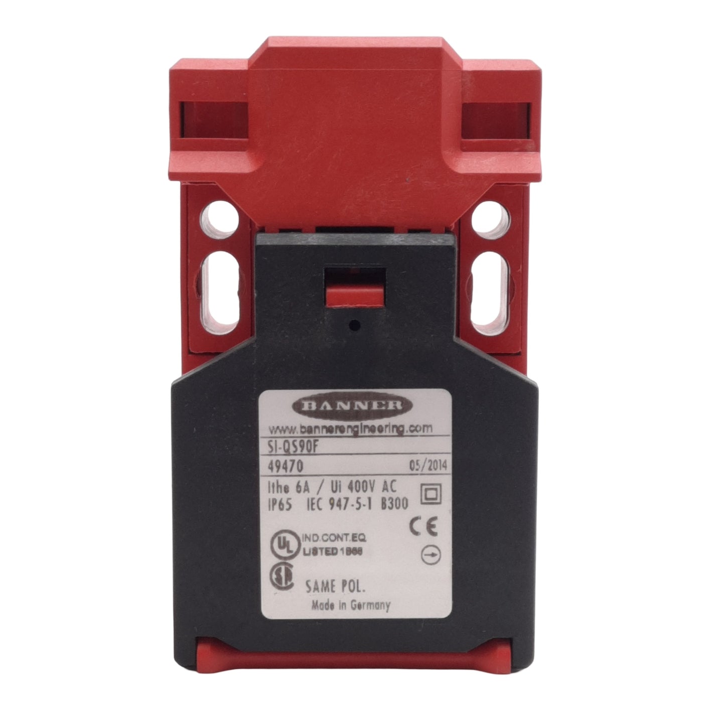 Used Banner SI-QS90F Non-Locking Interlock Switch, 2NC + 1NO, 6A 400VAC *No Key*