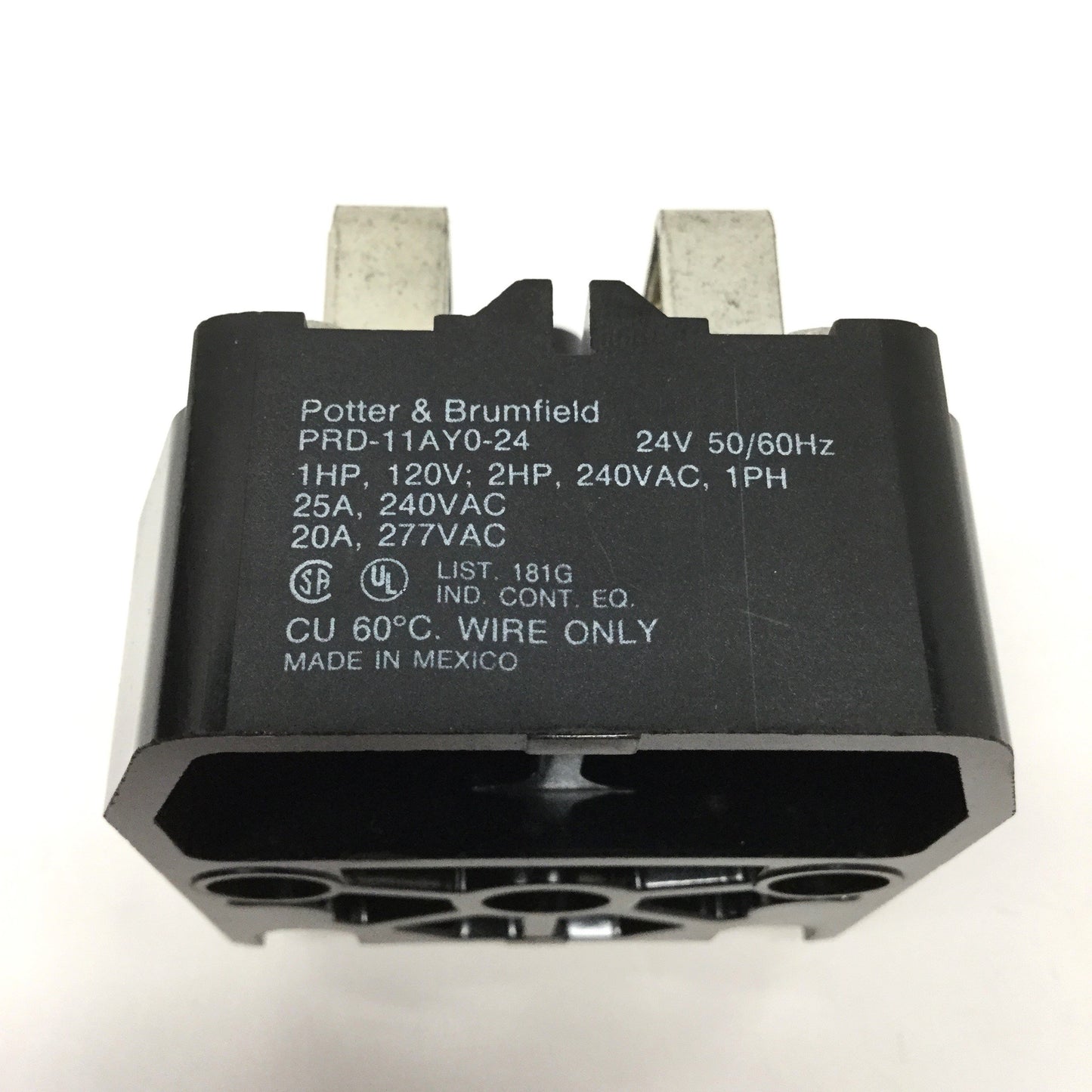 Used Potter & Brumfield PRD-11AY0-24 Power Relay DPDT, 24VAC Coil, 25A 240VAC Rating