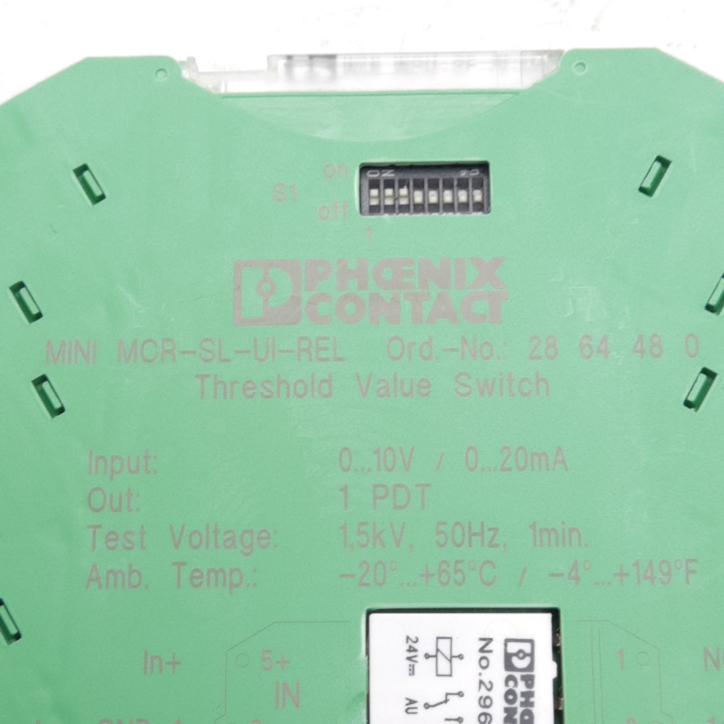 Used Phoenix Contact 2864480 Limit Value Switch, 0-10V/0-20mA Input, Relay Output