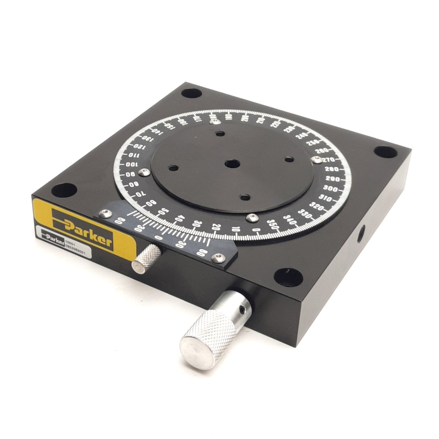 Used Parker 10001 Rotary Positioner Stage, 360° Range, ø2.75" Table, 120:1 Ratio