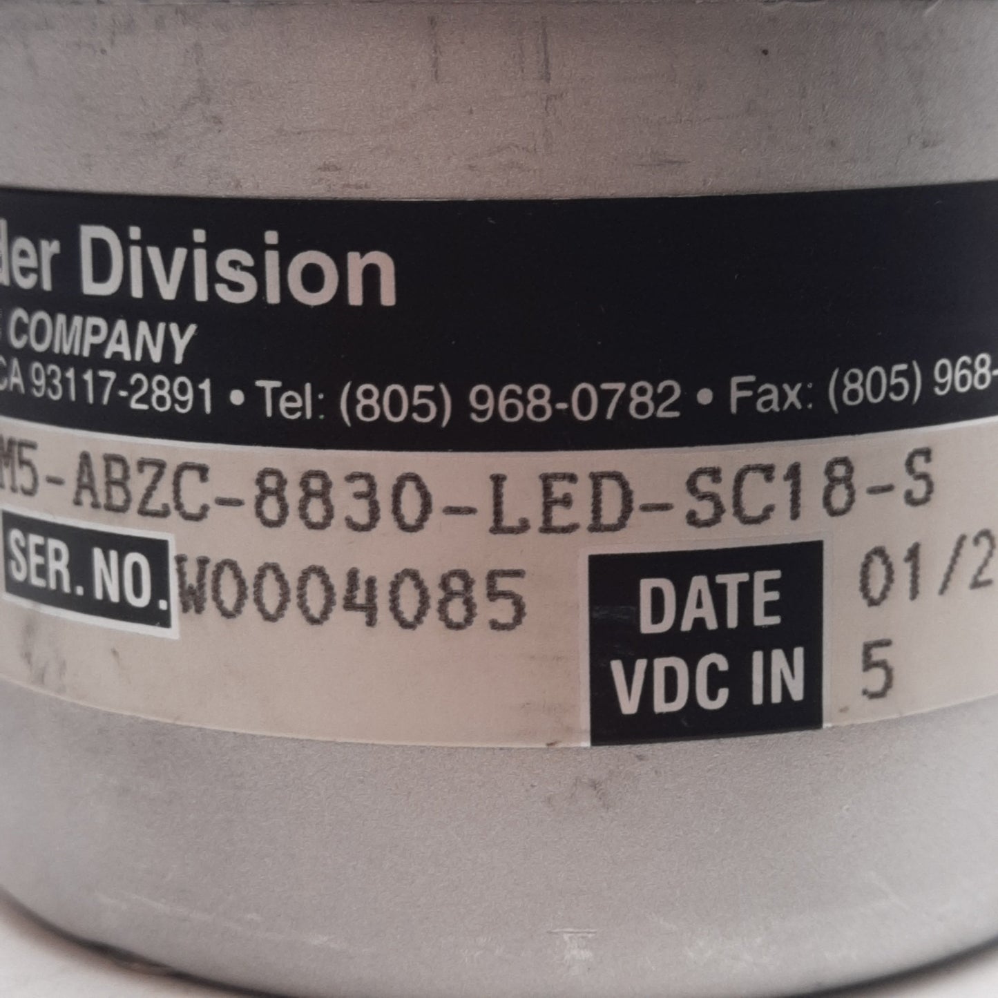 Used BEI L25G-SB-12,000-M5-ABZC-8830-LED-SC18-S Incremental Encoder 12000 Cycles/Turn